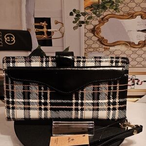 Patricia Nash Valentia Plaid Bifold  Leather Wristlet/Wallet (Nwt)